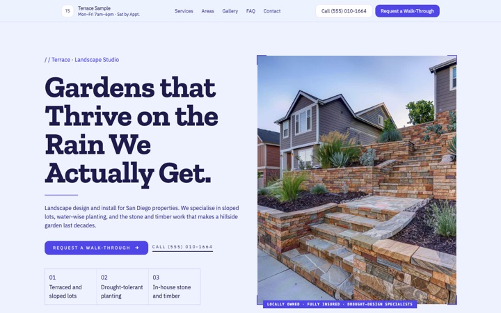 Terrace — a finished Lawn & Landscape · Outdoor Services site built on this design