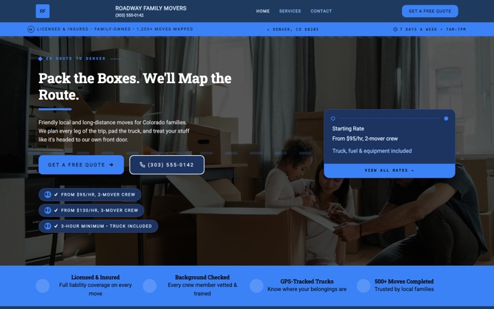 Ribbon — live Moving Company · Residential & Commercial demo site
