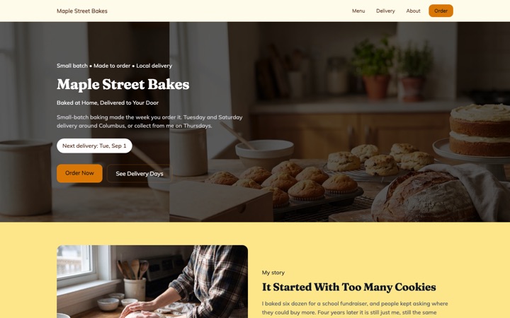 Hearth — live Home Kitchen · Cottage Food demo site
