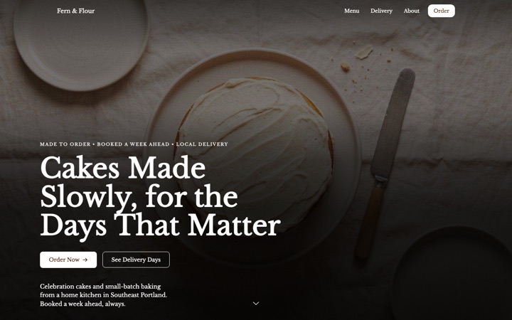 Linen — live Home Kitchen · Cottage Food demo site