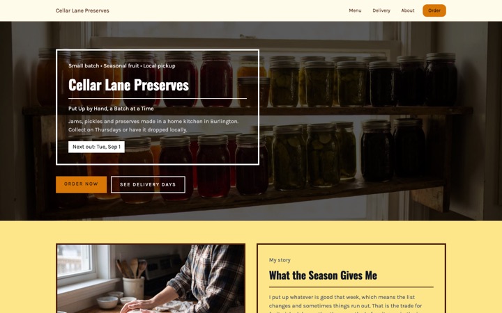 Pantry — live Home Kitchen · Cottage Food demo site