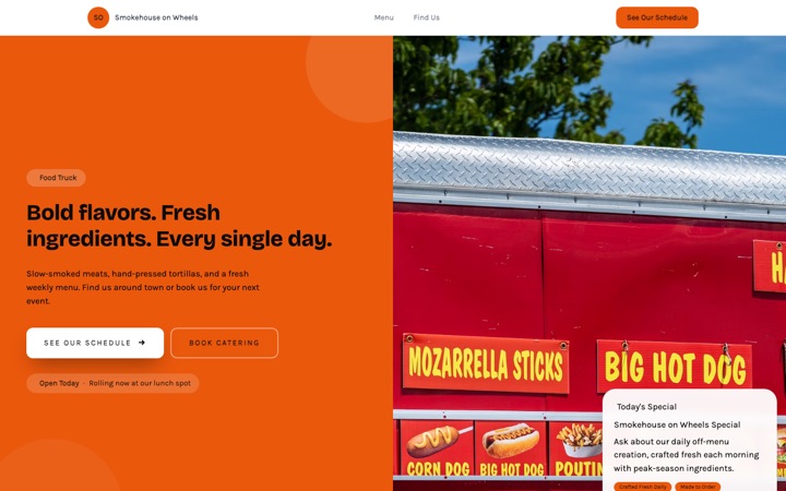 Street Feast — live Food Truck · Street Food demo site