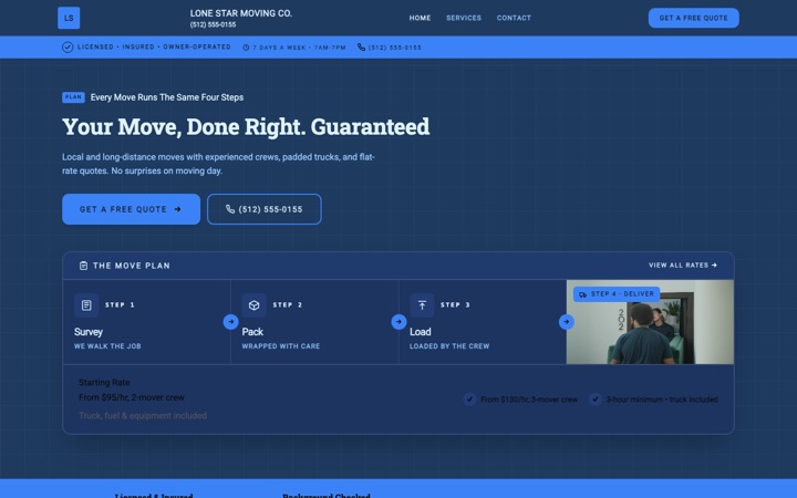 Haul — live Moving Company · Residential & Commercial demo site