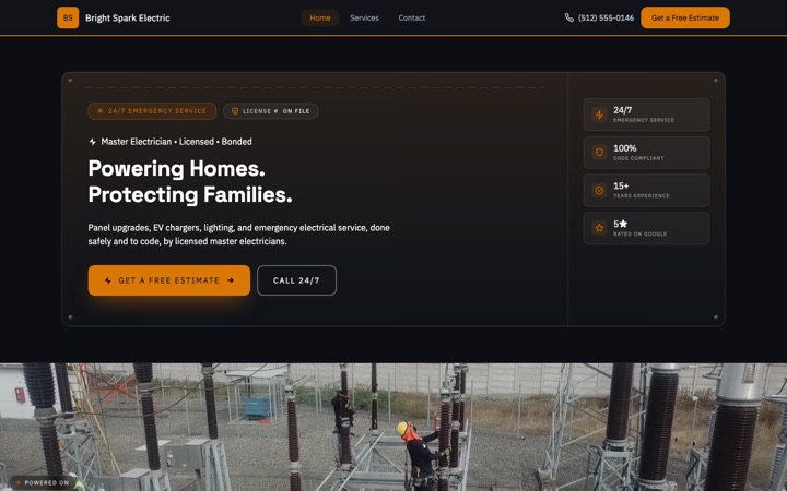 Volt — live Electrician · Electrical Services demo site
